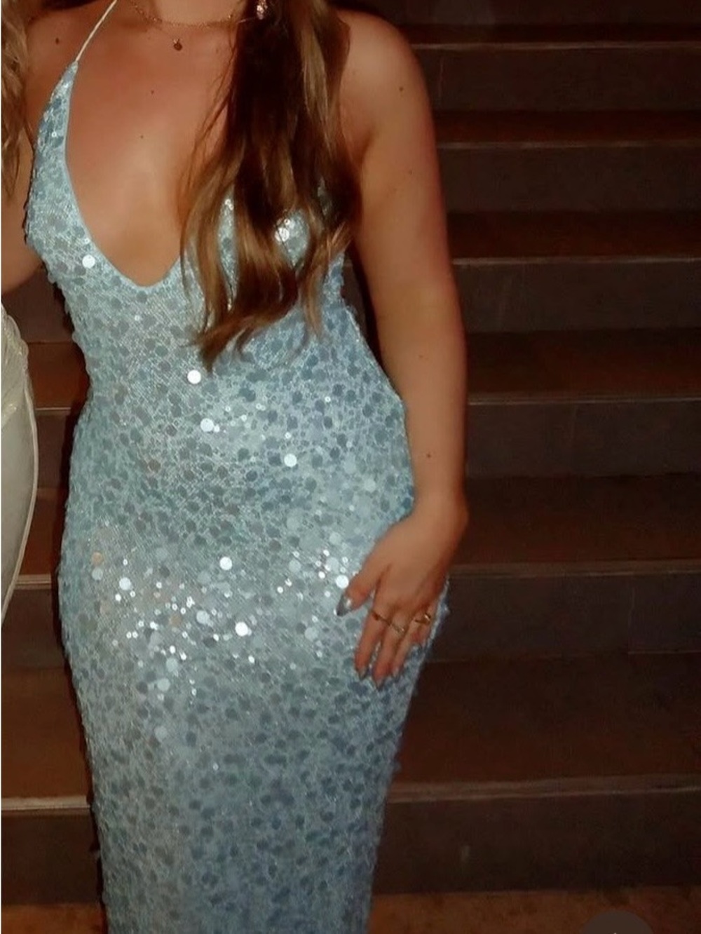 Peppermayo Ocean Views Sequin Maxi Dress - Light Blue - Picture 3 of 5